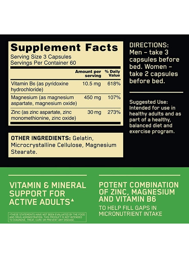ZMA Dietary Supplement Capsules - 180 capsules