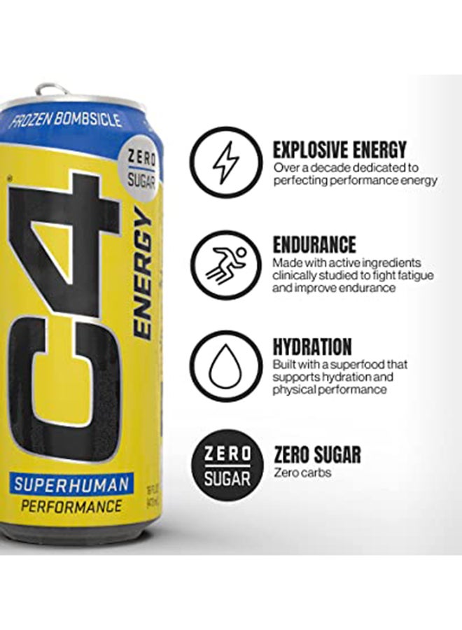 C4 Performance Energy Drink Zero Sugar Sport Plus Fitness Strawberry Watermelon Ice 473ml - Pack of 12