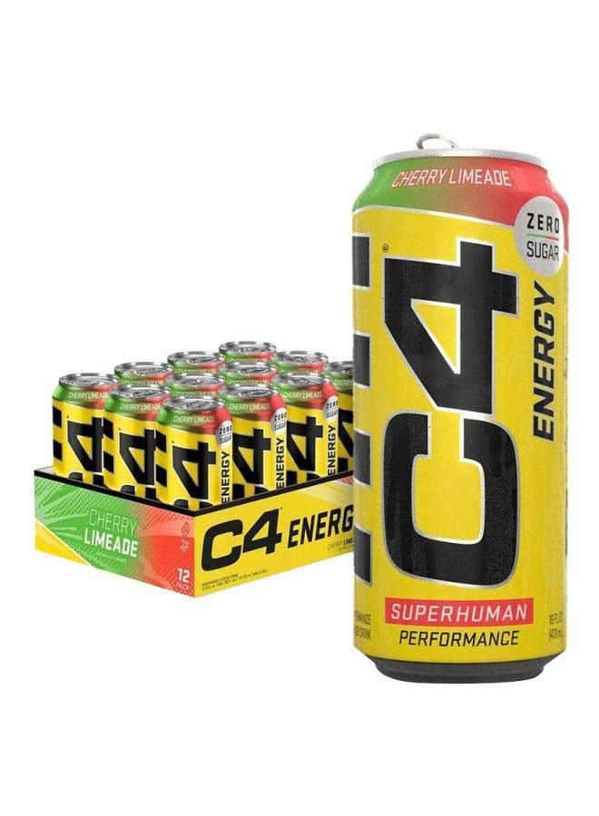 C4 Performance Energy Drink Zero Sugar Sport Plus Fitness  Cherry Limeade 473ml - Pack of 12