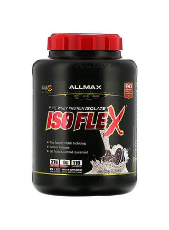 ALLMAX Nutrition Isoflex 100% Pure Whey Protein Isolate (WPI Ion-Charged Particle Filtration) Cookies & Cream 5 lb (2.27 kg)
