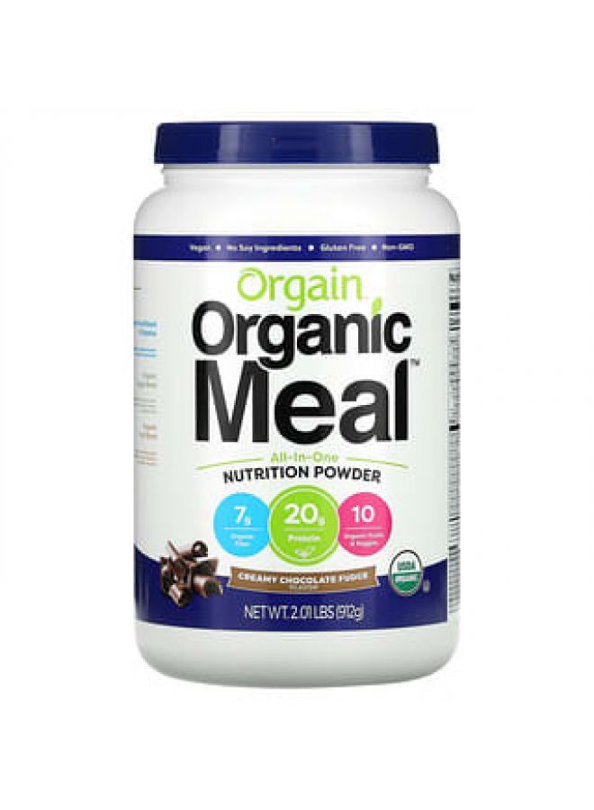 Orgain Organic Meal All-In-One Nutrition Powder Creamy Chocolate Fudge 2.01 lbs (912 g)