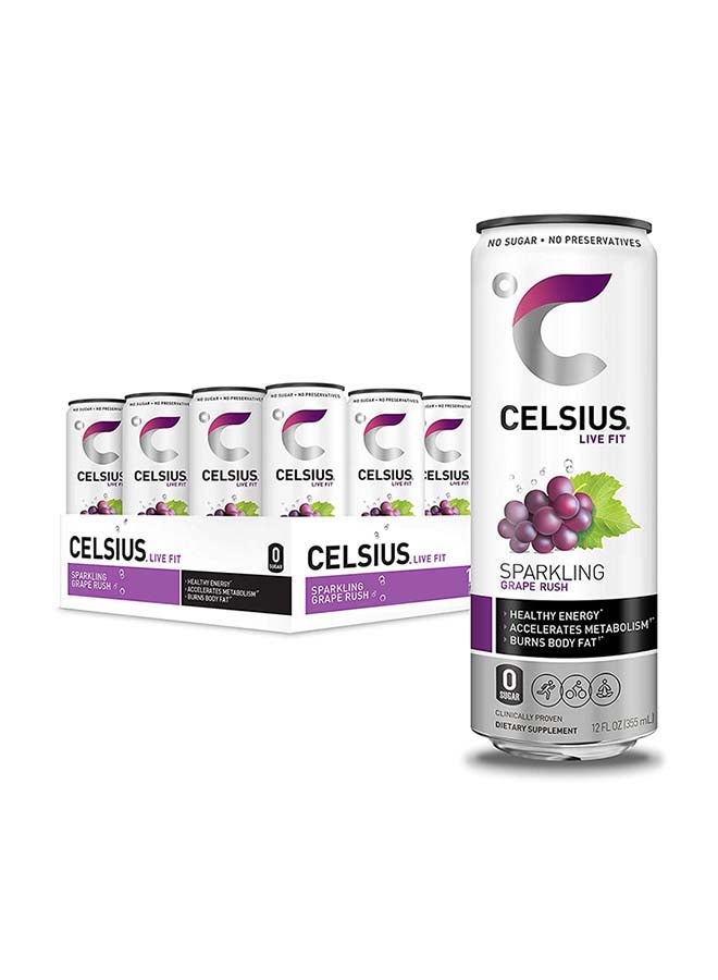 Celsius Sparkling Grape Essential Energy Drink 12 Fl Oz 355mL (Pack of 12)