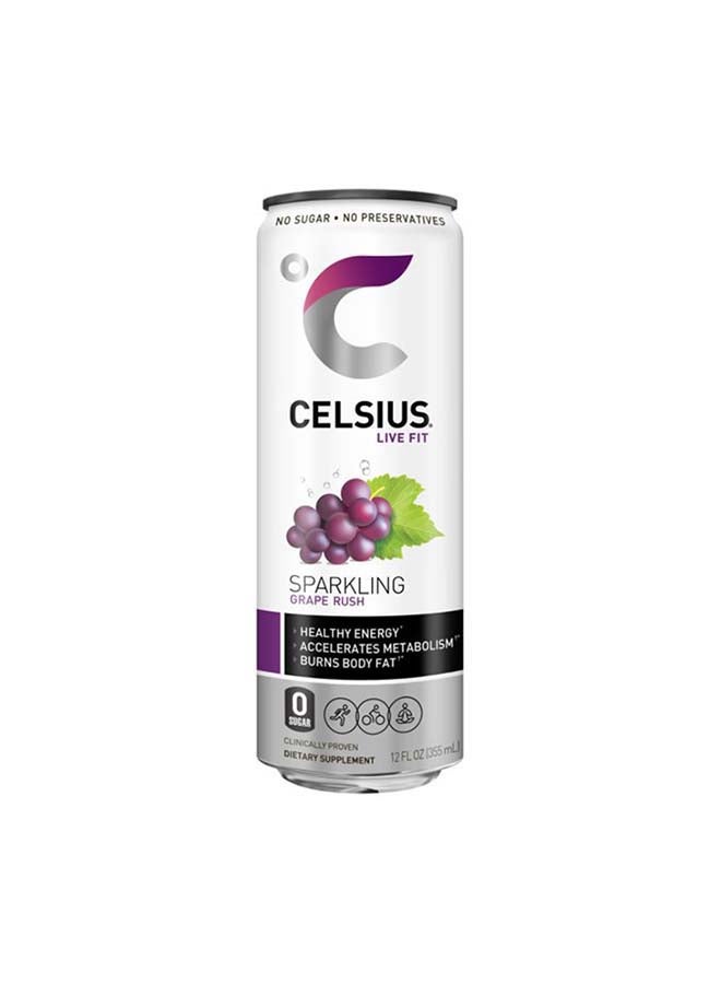 Celsius Sparkling Grape Essential Energy Drink 12 Fl Oz 355mL (Pack of 12)