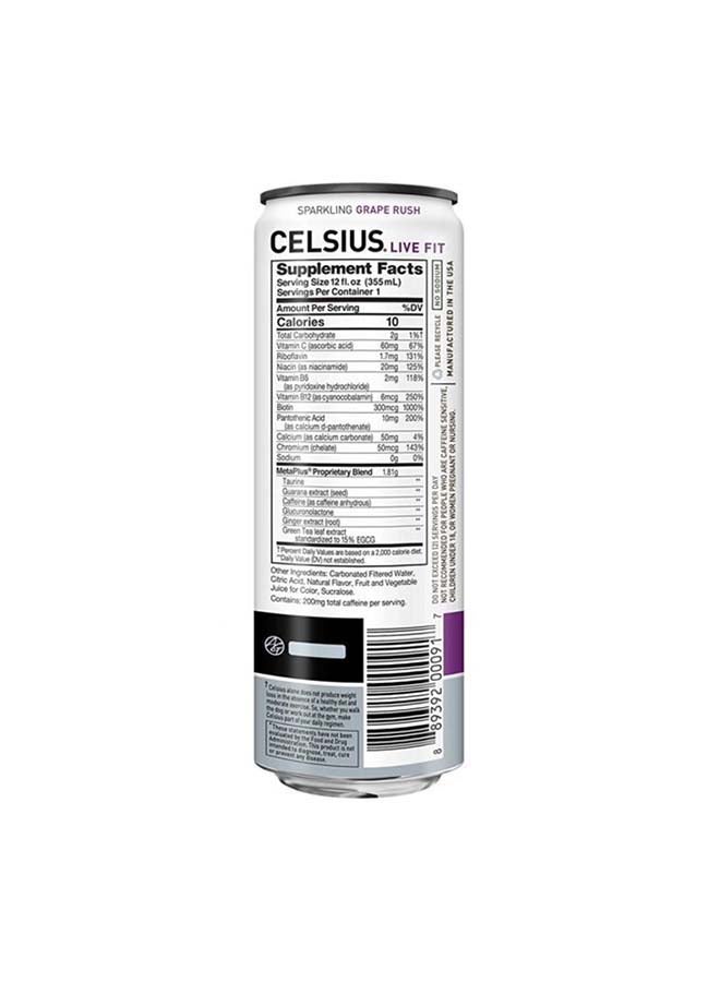 Celsius Sparkling Grape Essential Energy Drink 12 Fl Oz 355mL (Pack of 12)