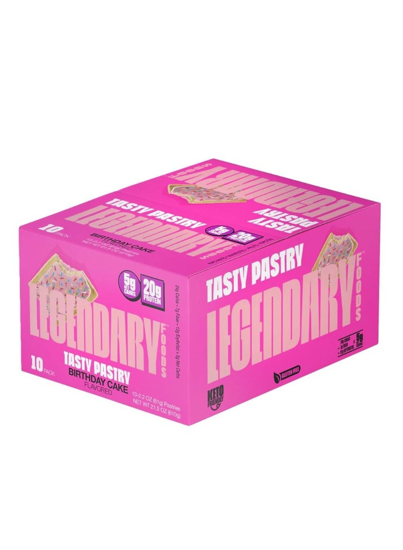 Legendary protein pastry birthday cake 10 pack 2.2oz (61g) pastries Net wt 21.5 oz(610g)