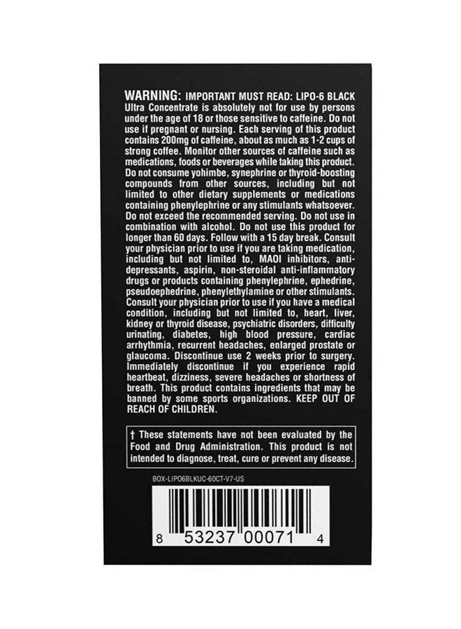 Ultra Concentration Lipo 6 Black Supplement 60  Capsules