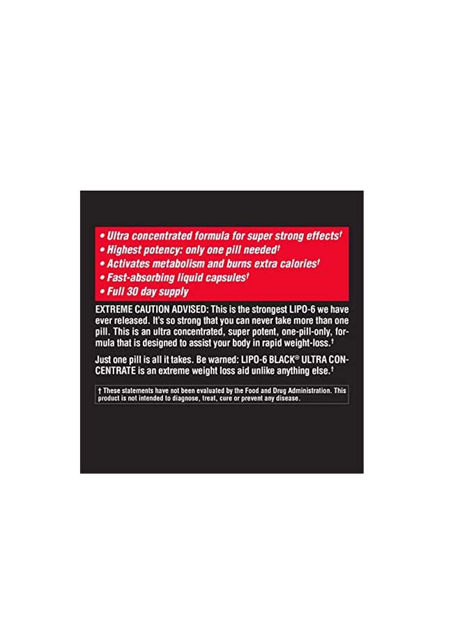 Ultra Concentration Lipo 6 Black Supplement 60  Capsules