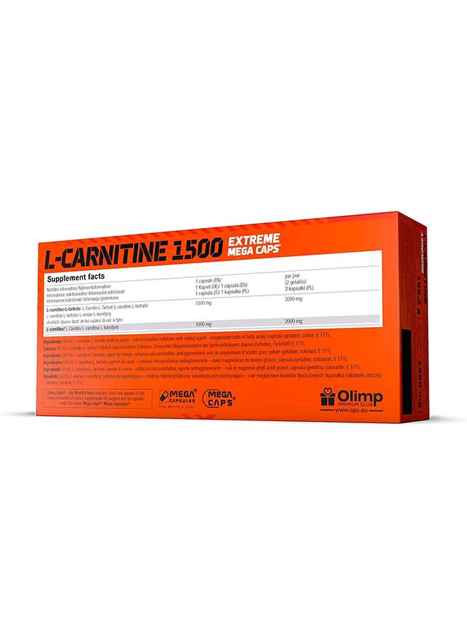 L-Carnitine 1500 Extreme Mega Caps 120 Capsules