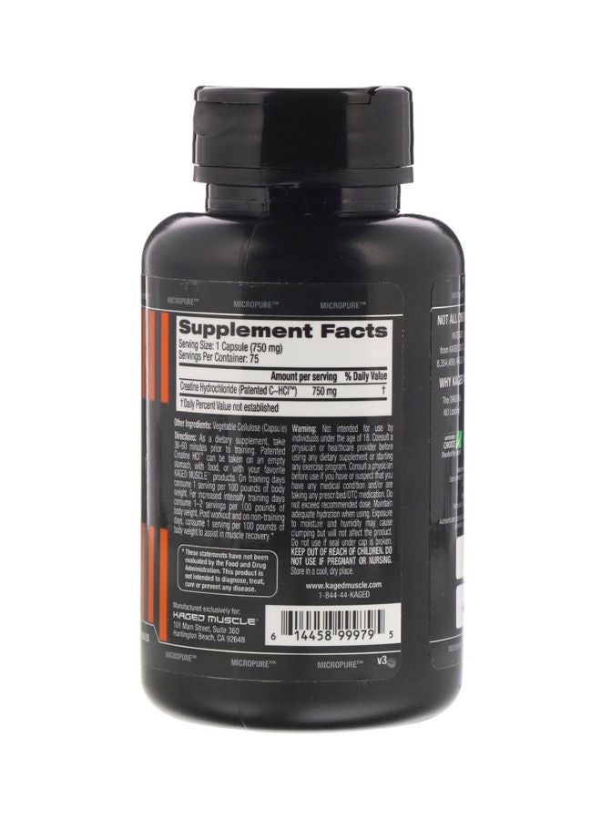 Patented C-HCI Dietary Supplement - 75 Vegetable Capsules