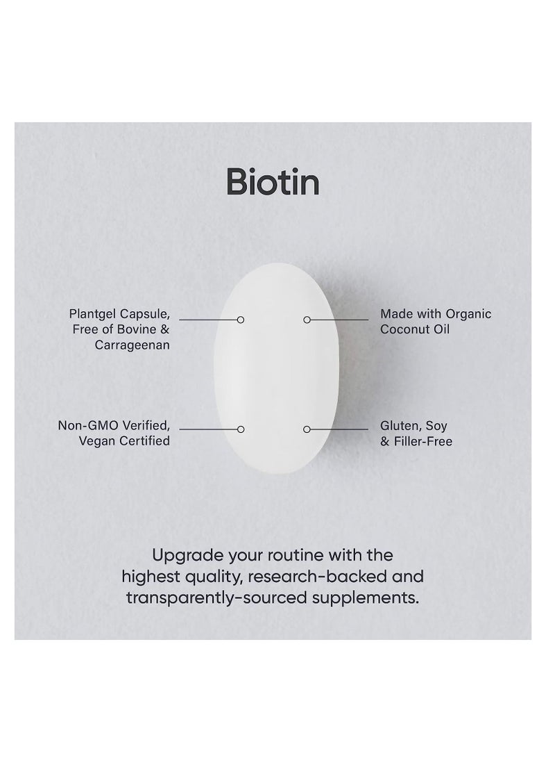 Biotin Supports Hair and Skin Made with Coconut Oil 10,000 mcg, 120 Veggie Softgels