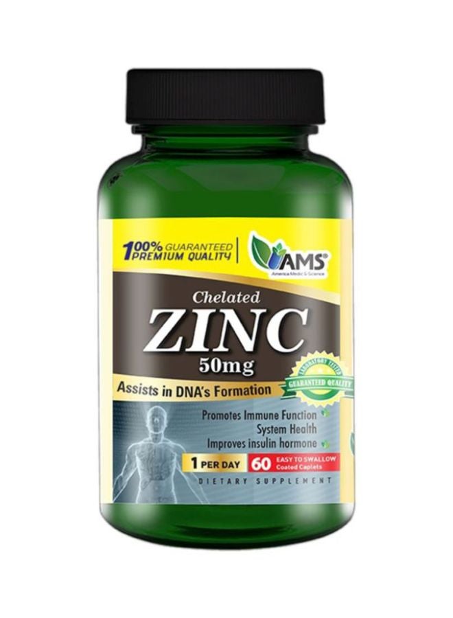 Chelated Zinc Dietary Supplement - 60 Caplets