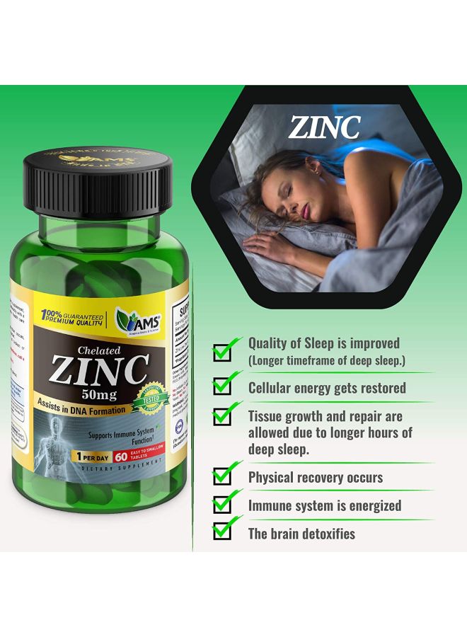 Chelated Zinc Dietary Supplement - 60 Caplets