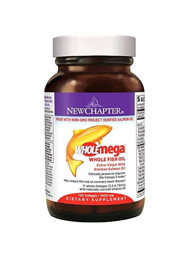 Wholemega Whole Fish Oil Dietary Supplement - 120 Capsules