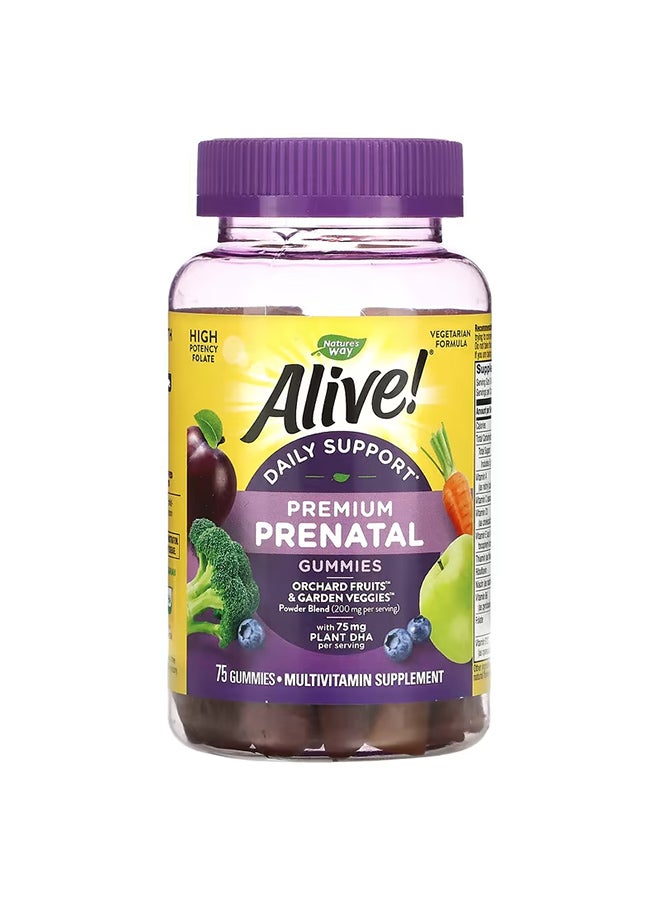 Alive! Prenatal Multivitamin Supplements - 75 Gummies