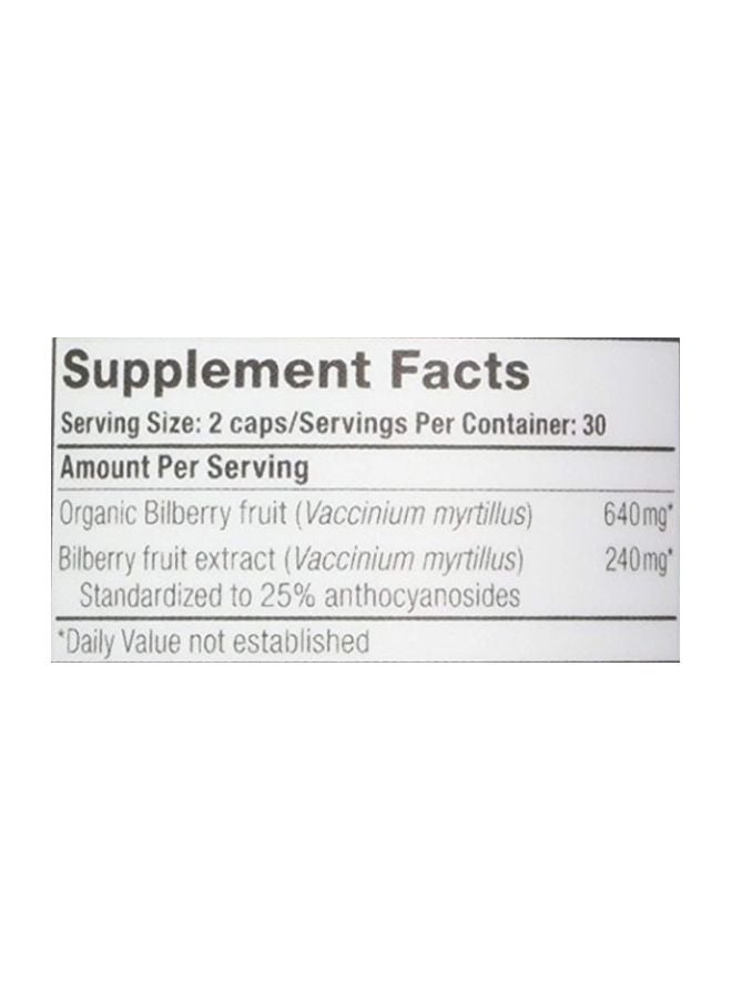 Bilberry Herbal Supplement - 60 Capsules
