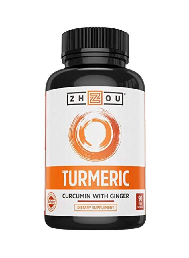 Turmeric Curcumin With Ginger Supplement - 90 Veggie Capsules