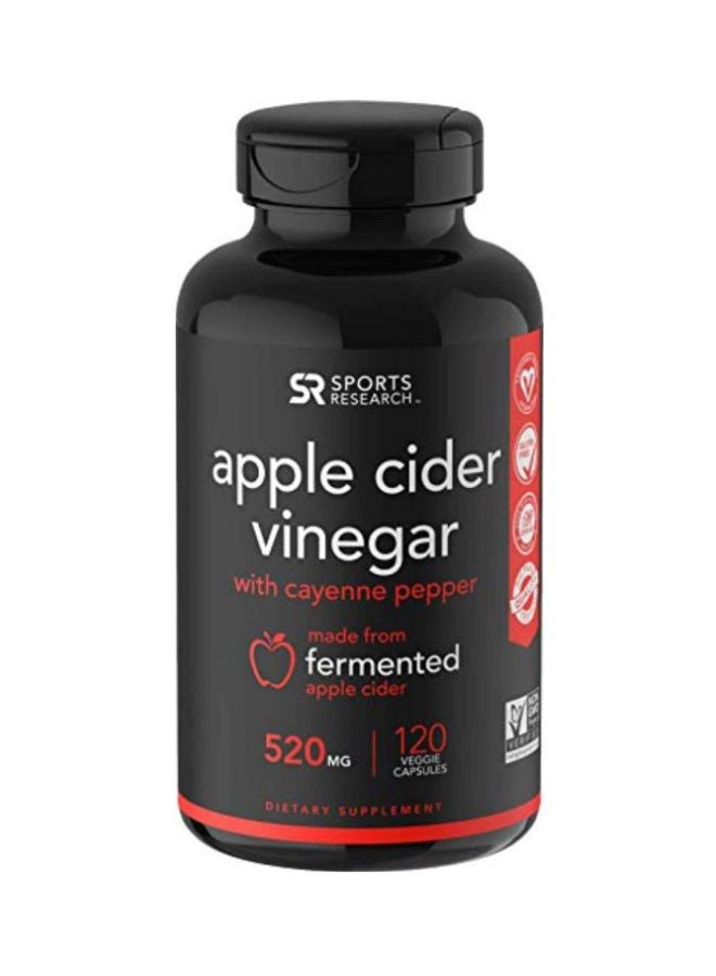 Apple Cider Vinegar With Cayenne Pepper Dietary Supplement - 120 Veggie Capsules