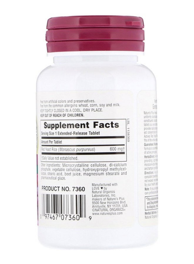 Herbal Actives Red Yeast Rice - 30 Tablets