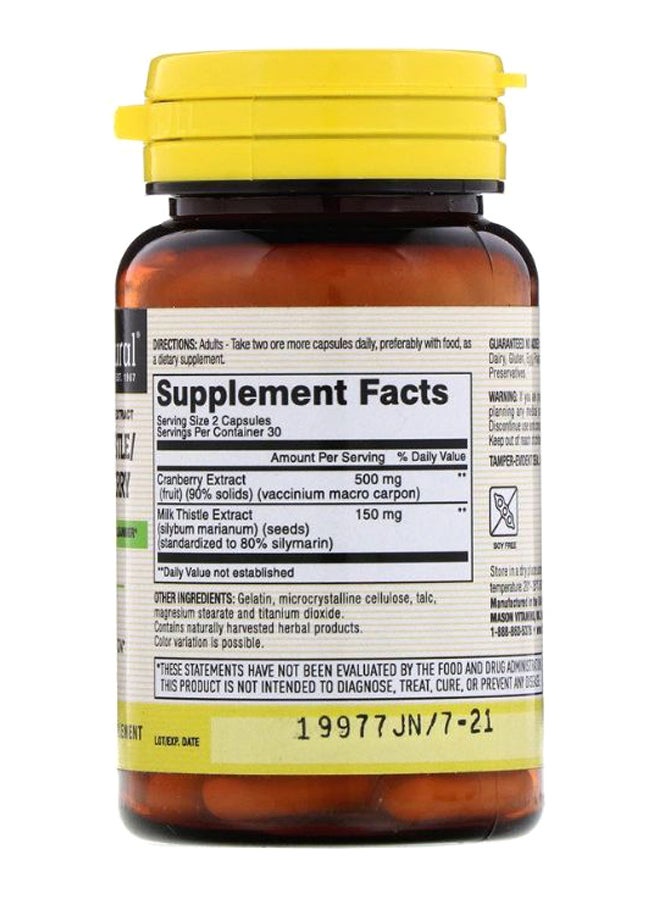 Milk Thistle Cranberry Liver And Kidney Cleanser - 60 Capsules