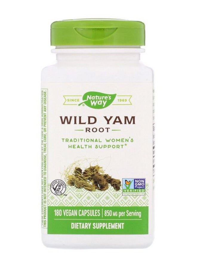 Wild Yam Root Dietary Supplement - 180 Capsules