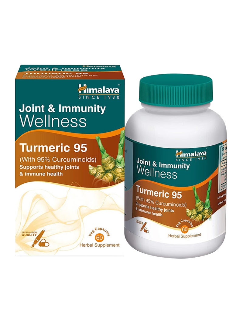Turmeric 95 Supports Healthy Joints and Immune Health Herbal Veggie Capsules