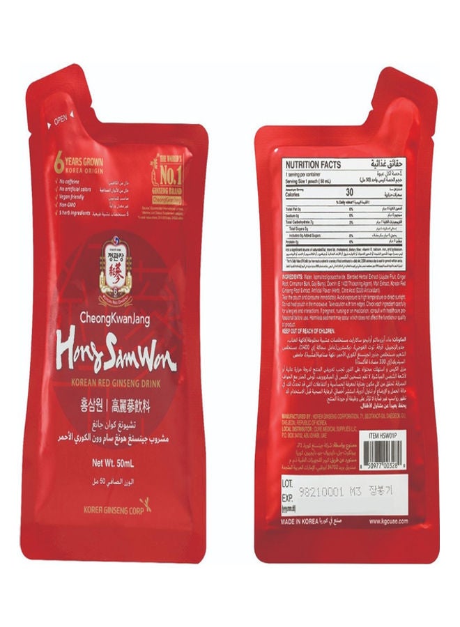 [Hong Sam Won] | Korean Red Ginseng Drink 50ml X 10 Pouches