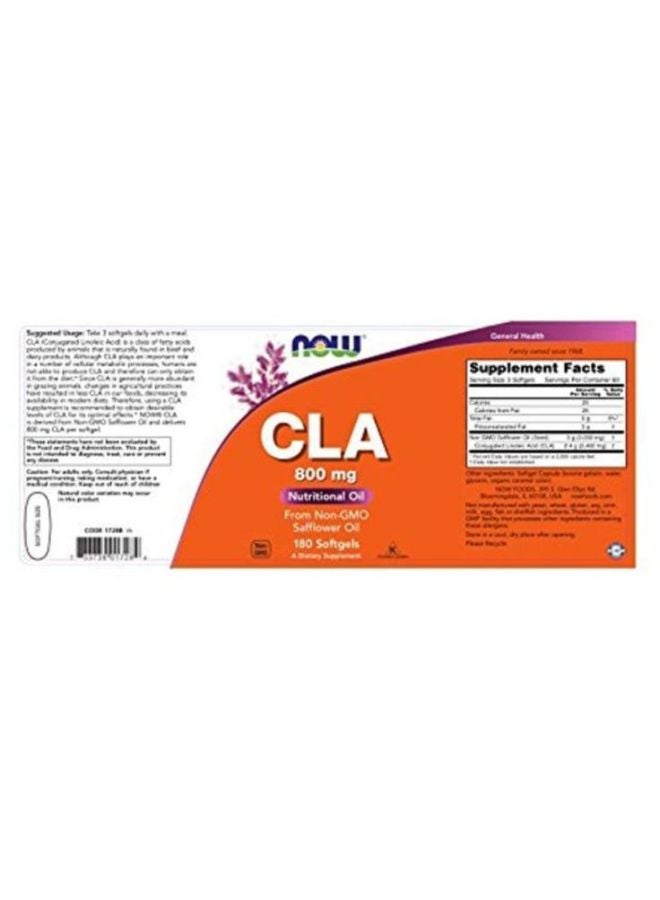 CLA Dietary Supplement - 180 Soft Gels
