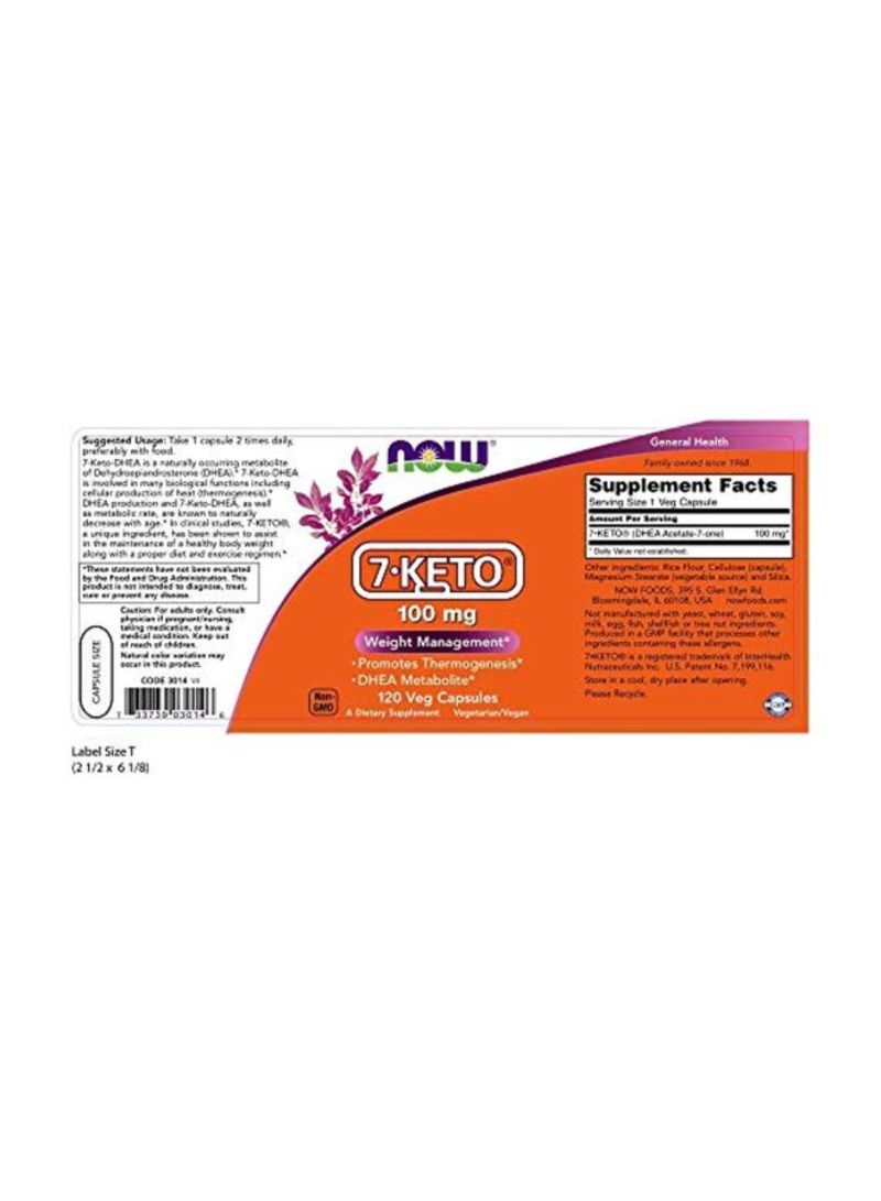 Food 7 Keto Dietary Supplement 100 mg, 120 Veg Capsules