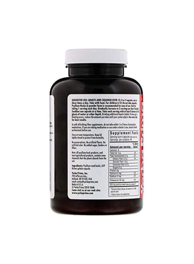 Psyllium Husks Caps Dietary Supplement 625mg - 180 Capsules