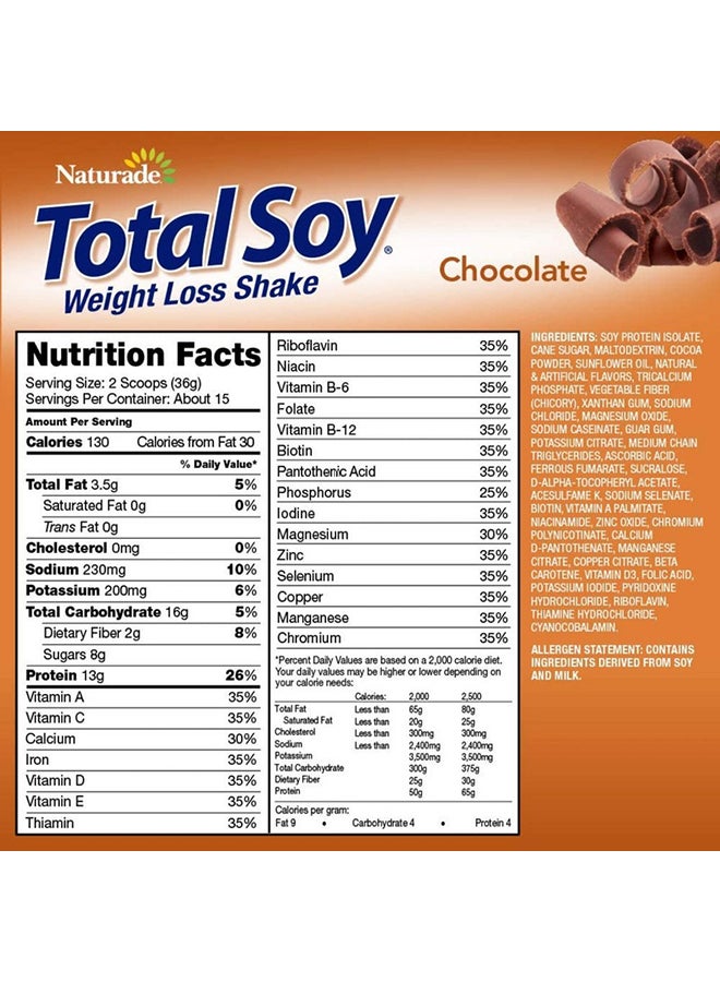 Total Soy Weight Loss Shake Diatery Supplement 1.2 Lb (540 G)