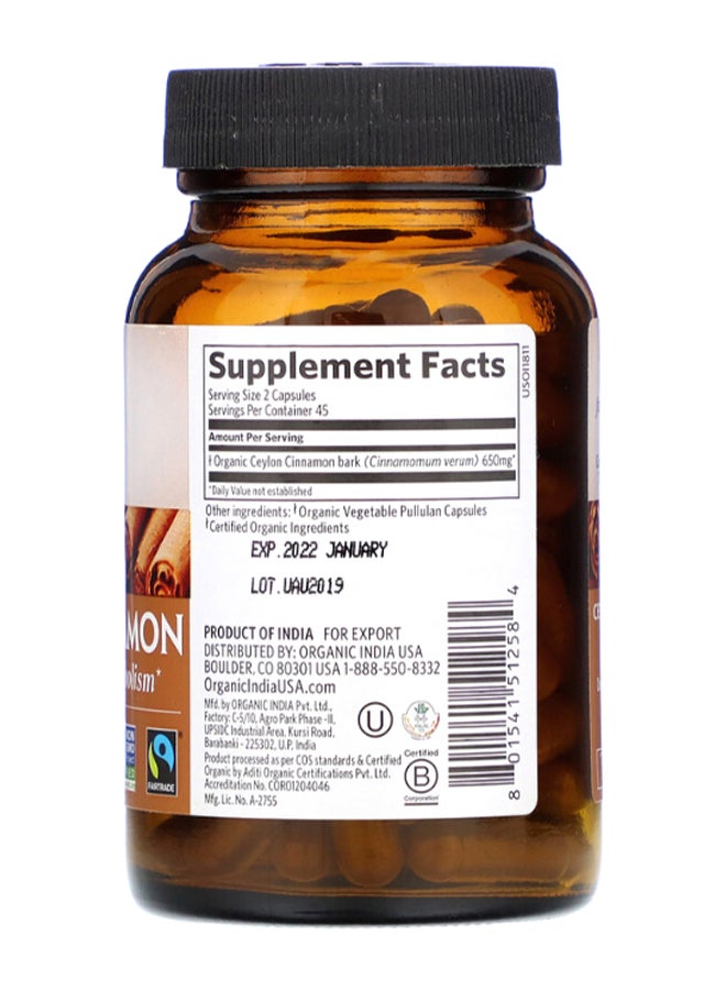 Ceylon Cinnamon - 90 Vegetarian Caps