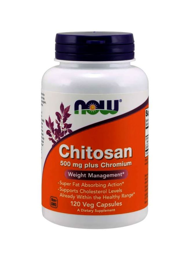 Chitosan 500mg Plus Chromium Dietary Supplement - 120 Veg Capsules