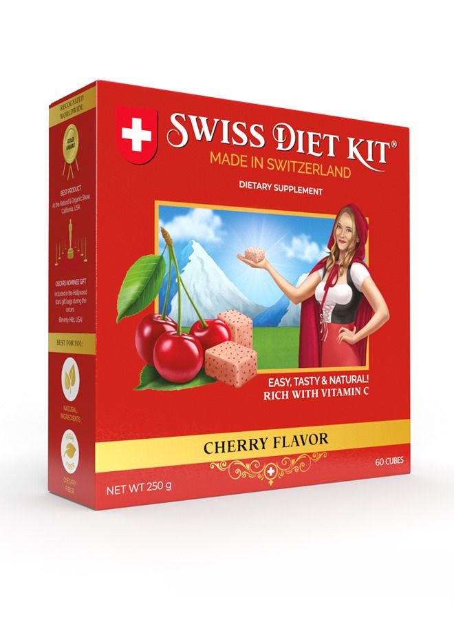 Swiss Diet Kit - Natural Weight Loss, High Fiber Slimming Candy for Men & Women, Supports Weight Management, Cherry 250G