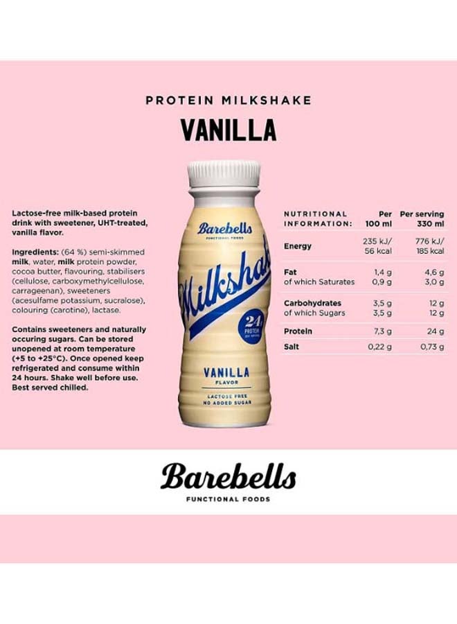 Protein Vanilla Milkshake box of 8 bottle x 330 ml