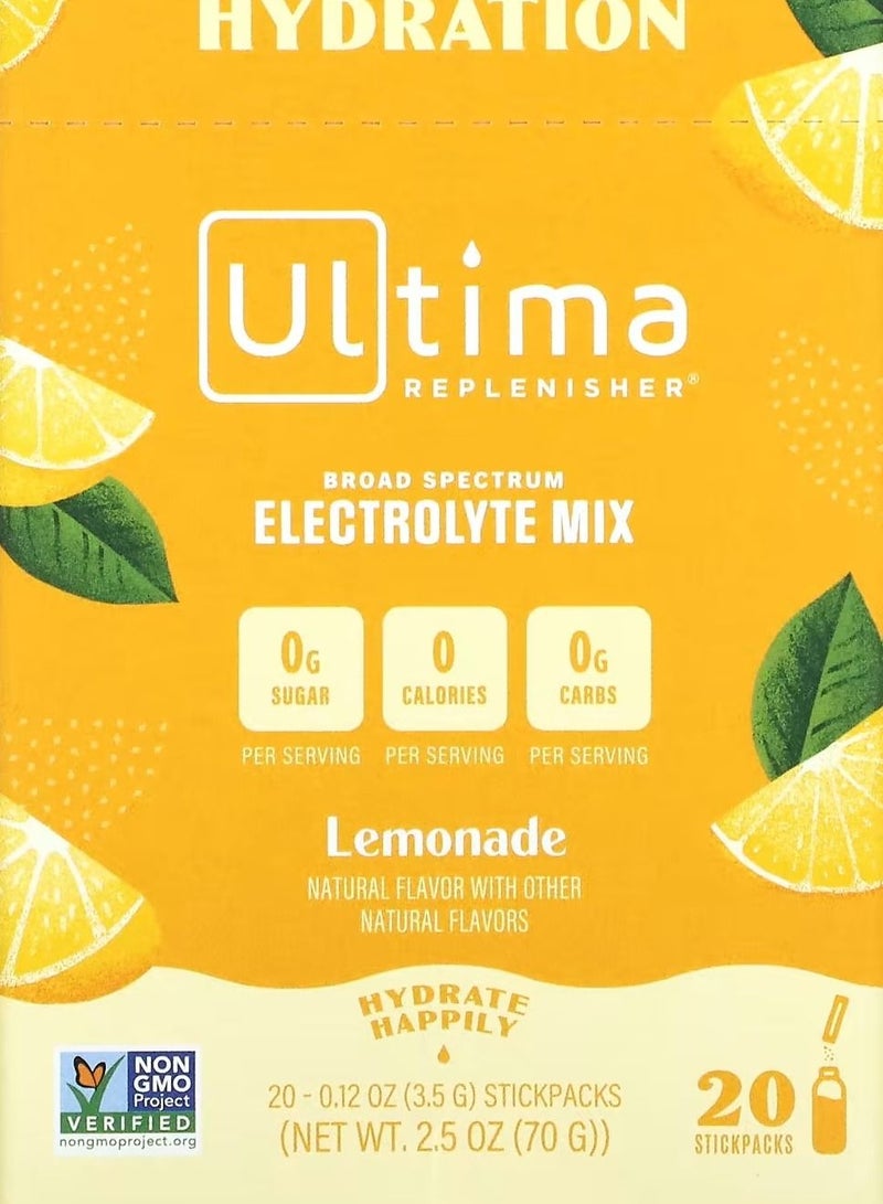 Electrolyte Drink Mix Lemonade 20 Packets 0.12 oz 3.5 g