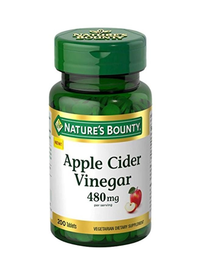 Apple Cider Vinegar Dietary Supplement 480mg - 200 Tablets