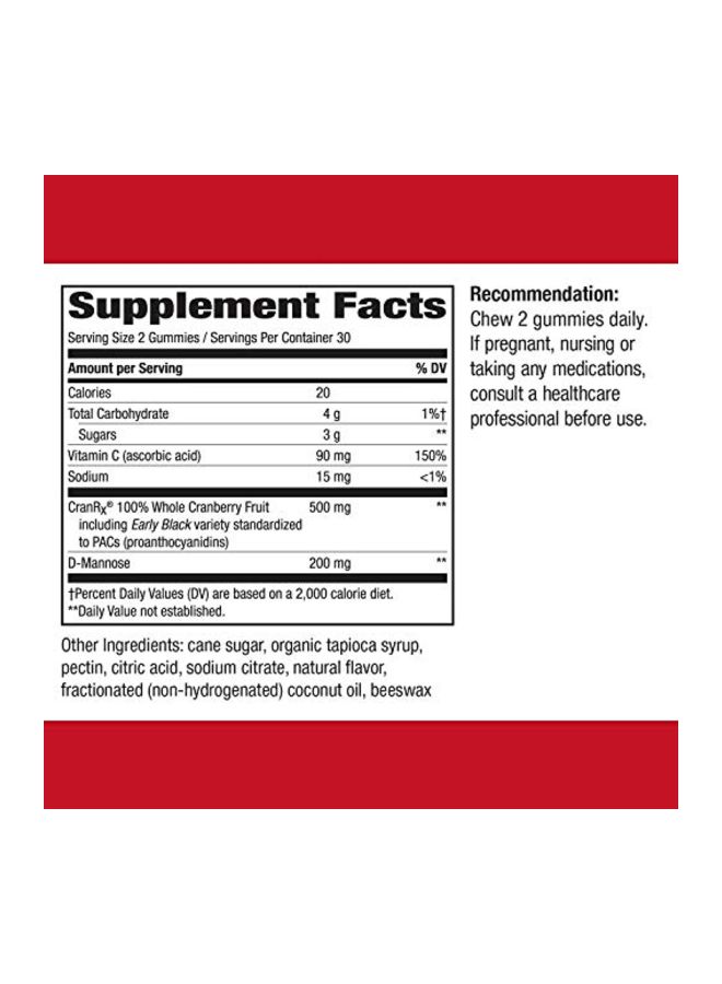 CranRx Urinary Health Supplement - 60 Gummies