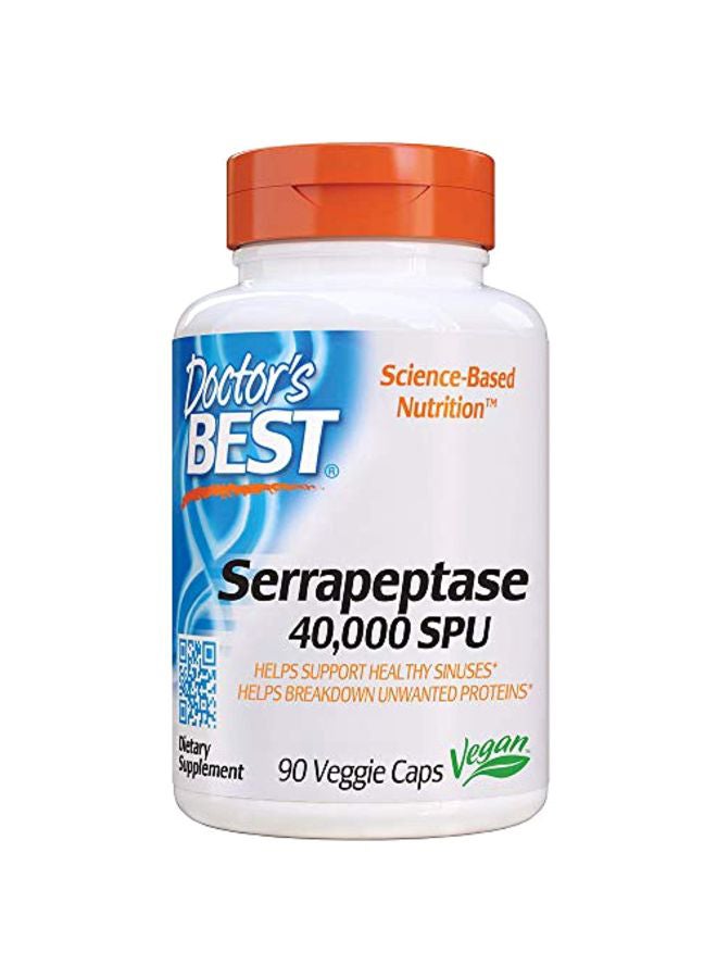 Serrapeptase 40,000 SPU Dietary Supplement - 90 Veggie Caps