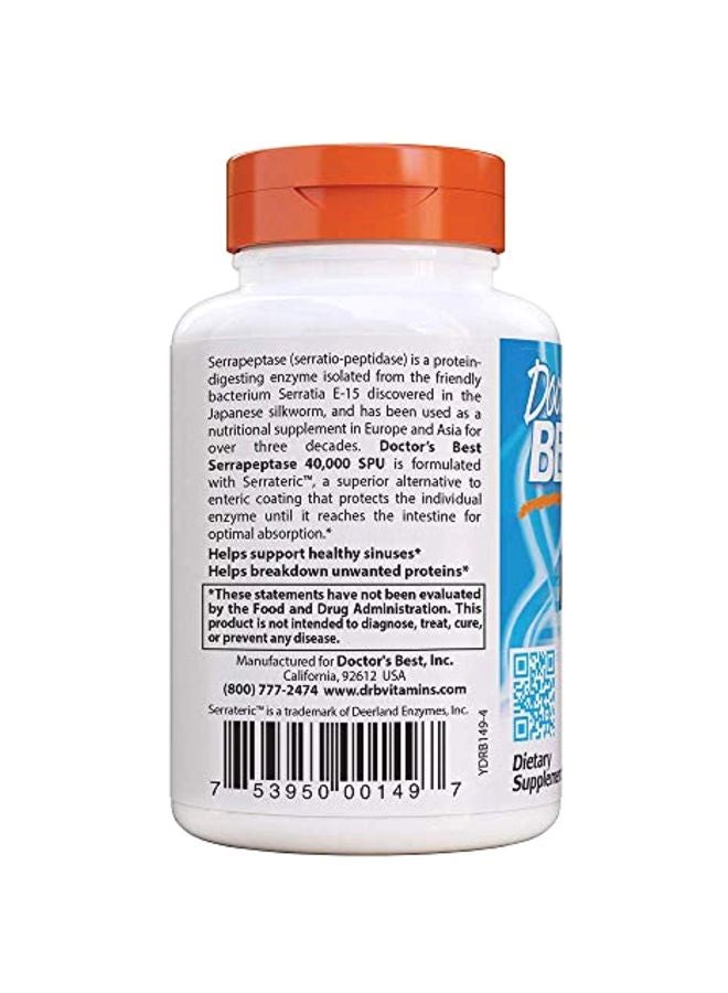 Serrapeptase 40,000 SPU Dietary Supplement - 90 Veggie Caps