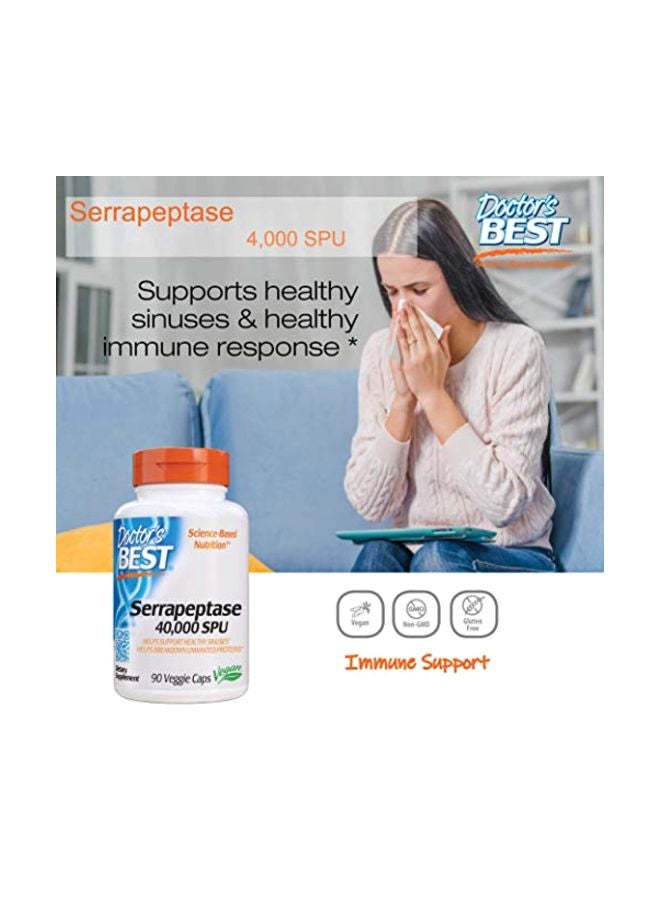 Serrapeptase 40,000 SPU Dietary Supplement - 90 Veggie Caps