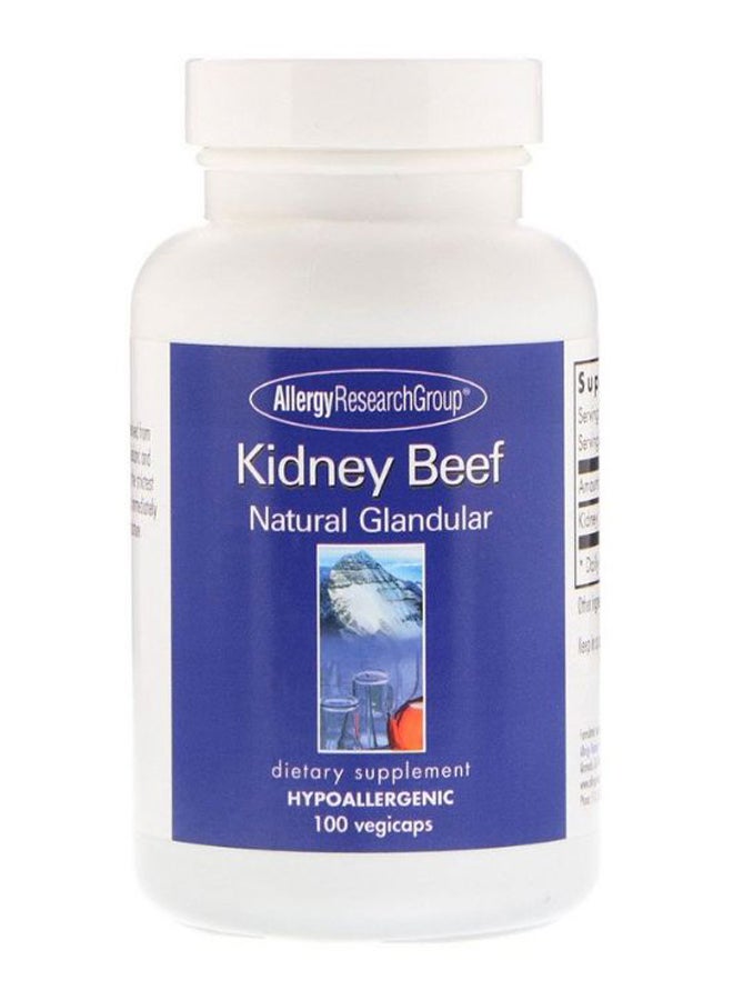 Kidney Beef Natural Glandular Dietary Supplement - 100 Capsules