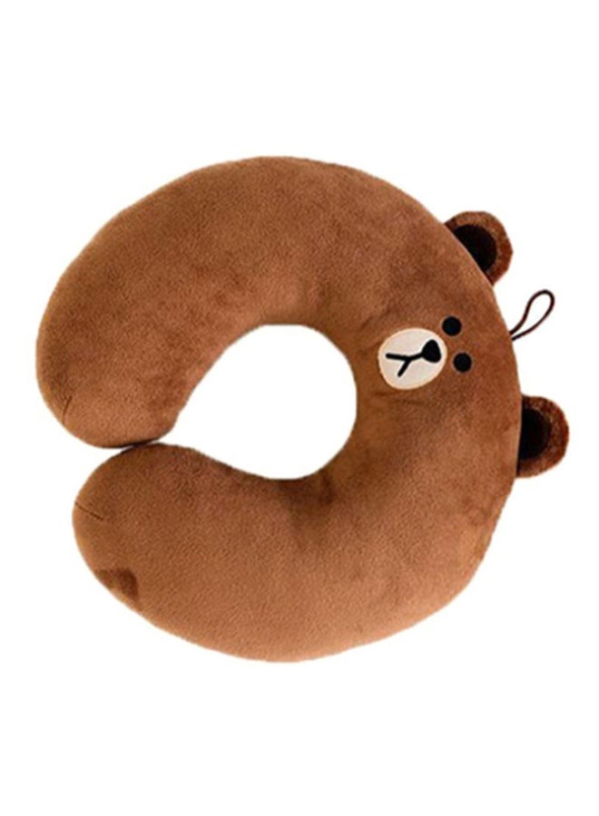 U-Shape Neck Cushion Pillow Brown/Black