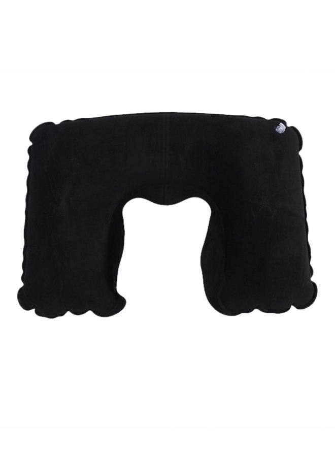 U-shape Travel Inflatable Pillow Cotton Blend Black 13 X 5 X 13cm