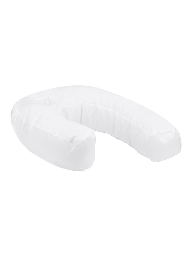 U-Shaped Neck Support Pillow Polyester Blend White