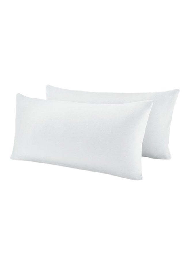 Pack Of 2 Jersey Pillow Cover cotton White 80 x 40cm