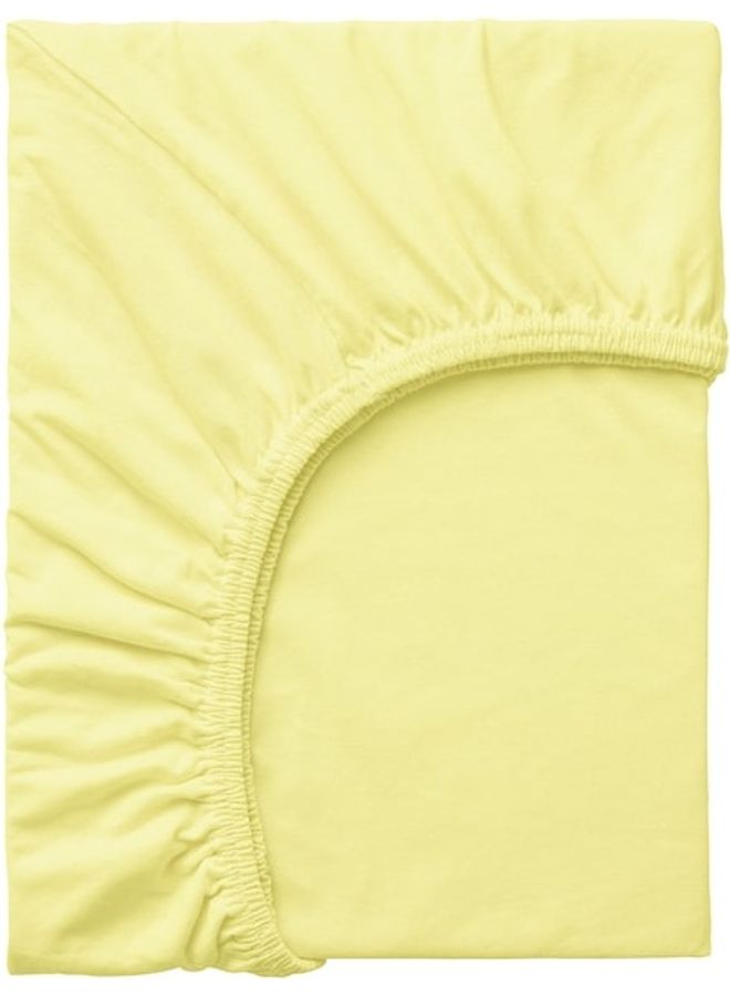Solid Pattern Fitted Sheet Cotton Yellow 80x130cm