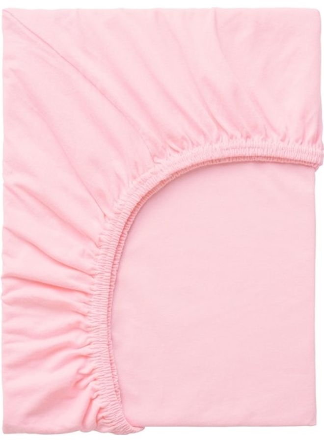 Solid Pattern Fitted Sheet Cotton Pink 80x130cm