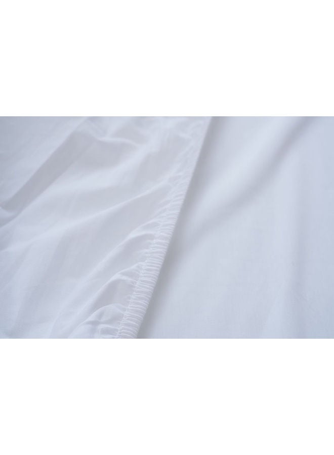 Retreat Fitted Sheet 200X200+33cm-White