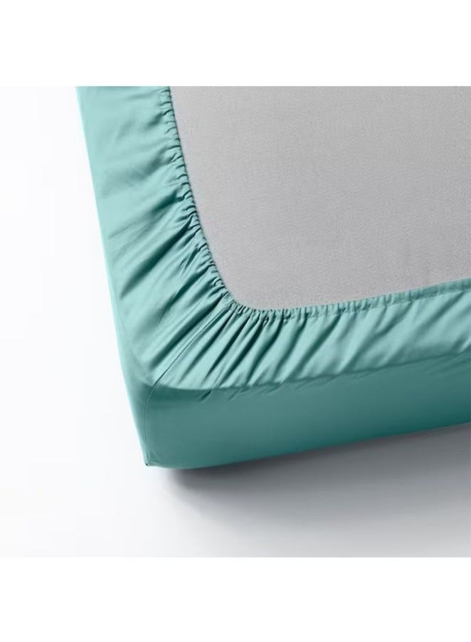 Orchard Exclusive (Sea Green) Queen Size Fitted Sheet 160x210 Cm (Set of 1 Pc) Cotton percale Weave, Soft and Luxurious, High Quality Bed linen -180 TC