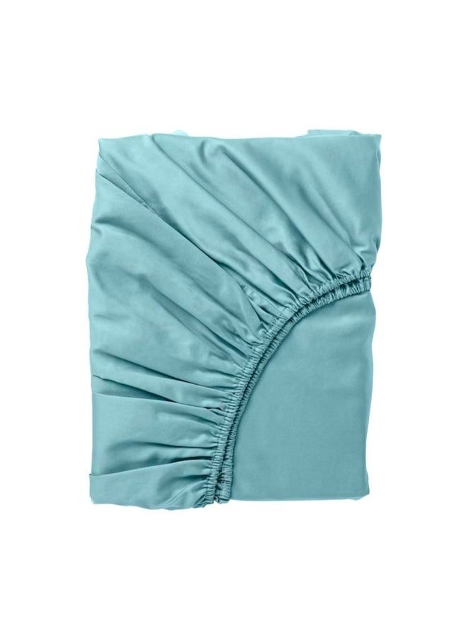 Orchard Exclusive (Sea Green) Queen Size Fitted Sheet 160x210 Cm (Set of 1 Pc) Cotton percale Weave, Soft and Luxurious, High Quality Bed linen -180 TC